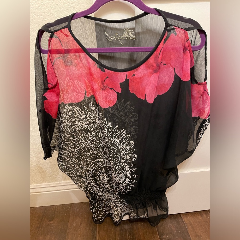Desigual sheer top size L